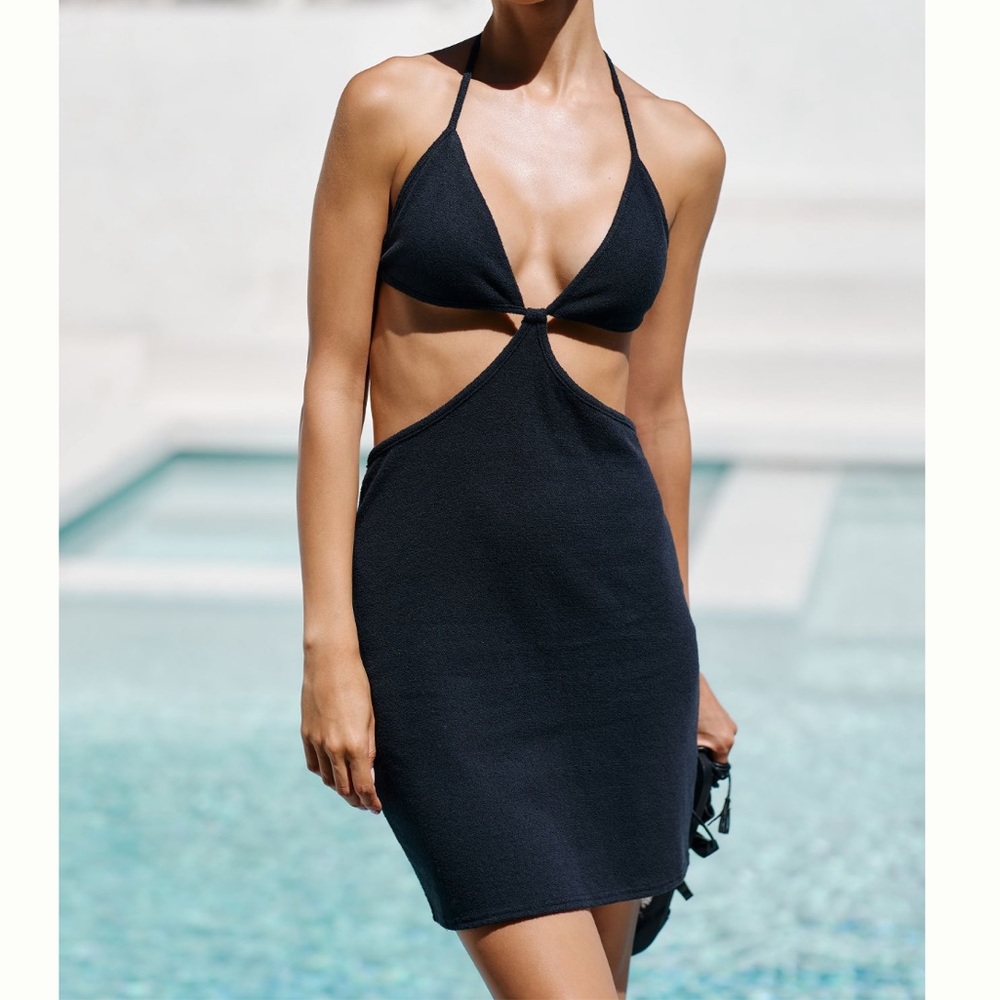 Anthropologie Black Cutout Dress